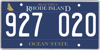 RI license plate 927020