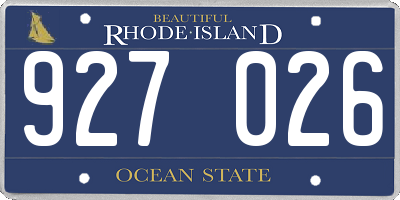 RI license plate 927026
