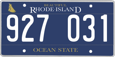 RI license plate 927031