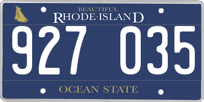 RI license plate 927035
