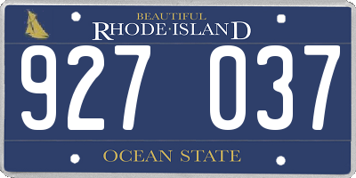 RI license plate 927037