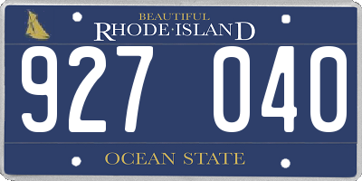 RI license plate 927040