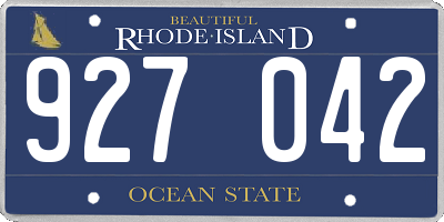 RI license plate 927042