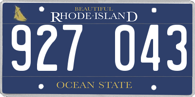 RI license plate 927043
