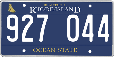 RI license plate 927044