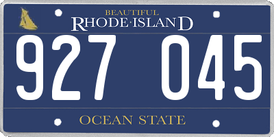 RI license plate 927045