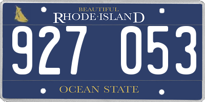 RI license plate 927053