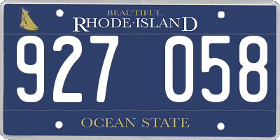 RI license plate 927058