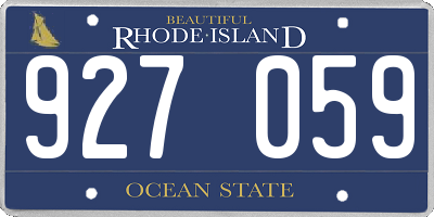 RI license plate 927059