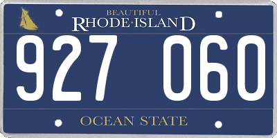 RI license plate 927060