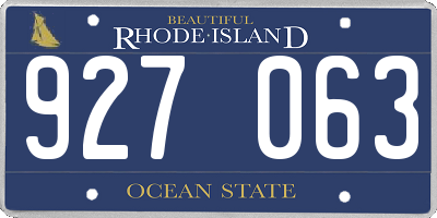 RI license plate 927063