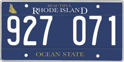 RI license plate 927071
