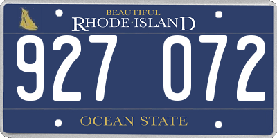 RI license plate 927072