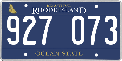 RI license plate 927073
