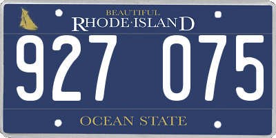 RI license plate 927075