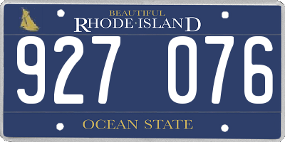 RI license plate 927076