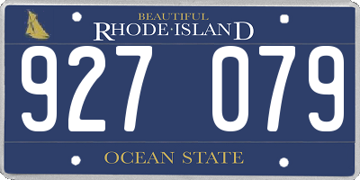 RI license plate 927079