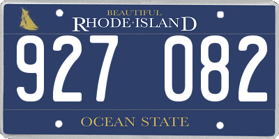 RI license plate 927082