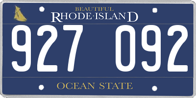 RI license plate 927092
