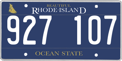 RI license plate 927107