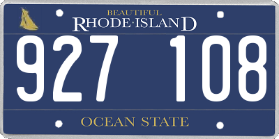 RI license plate 927108