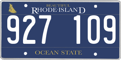 RI license plate 927109