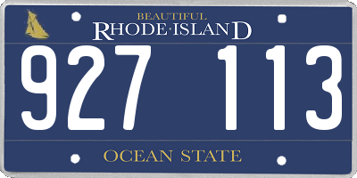RI license plate 927113