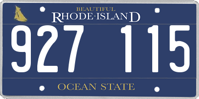 RI license plate 927115