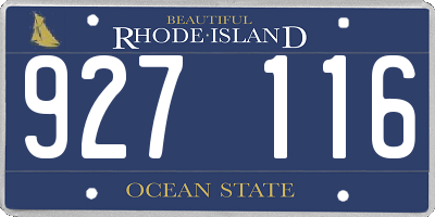 RI license plate 927116
