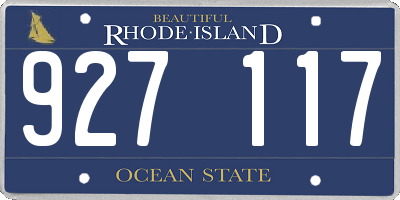 RI license plate 927117