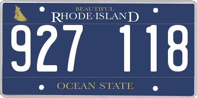 RI license plate 927118