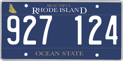 RI license plate 927124