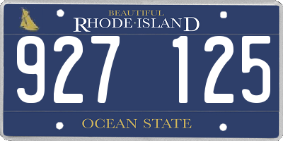 RI license plate 927125