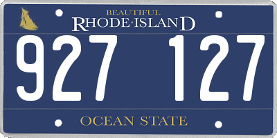 RI license plate 927127