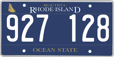 RI license plate 927128