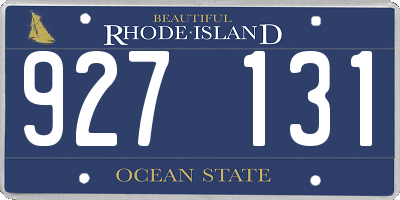 RI license plate 927131