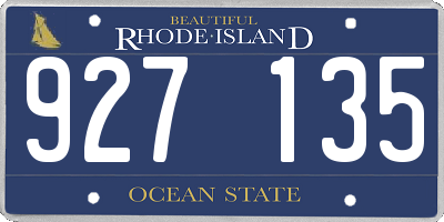 RI license plate 927135