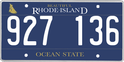 RI license plate 927136