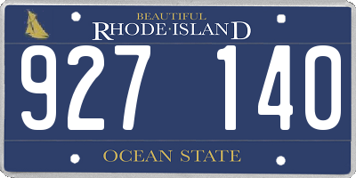 RI license plate 927140
