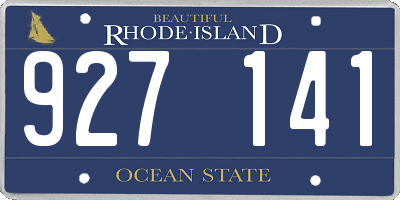 RI license plate 927141