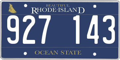RI license plate 927143
