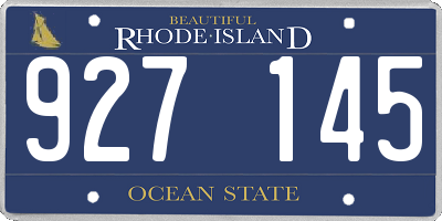 RI license plate 927145