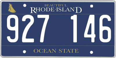 RI license plate 927146