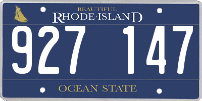 RI license plate 927147