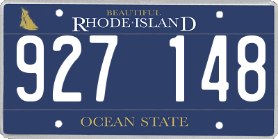 RI license plate 927148