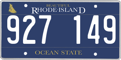 RI license plate 927149
