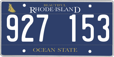RI license plate 927153