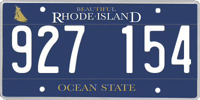 RI license plate 927154