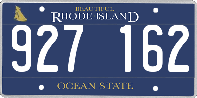 RI license plate 927162