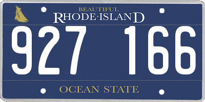RI license plate 927166